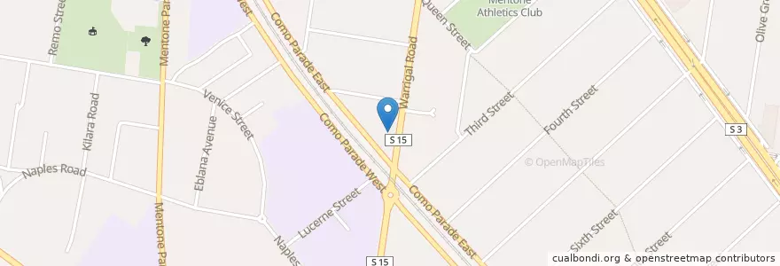 Mapa de ubicacion de Mentone Eye Specialists en Australië, Victoria, City Of Kingston.