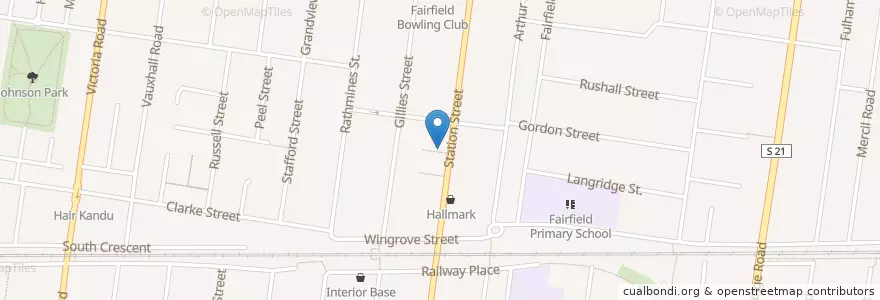 Mapa de ubicacion de Fairfield uPharmacy en Avustralya, Victoria, City Of Darebin.