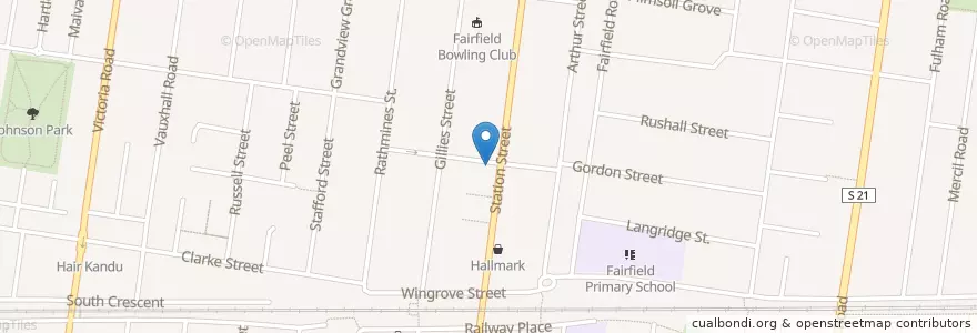 Mapa de ubicacion de Grill'd Fairfield en Avustralya, Victoria, City Of Darebin.