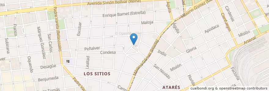 Mapa de ubicacion de Centro Cultural Calasanz La Habana en Küba, La Habana, La Habana Vieja, Centro Habana.