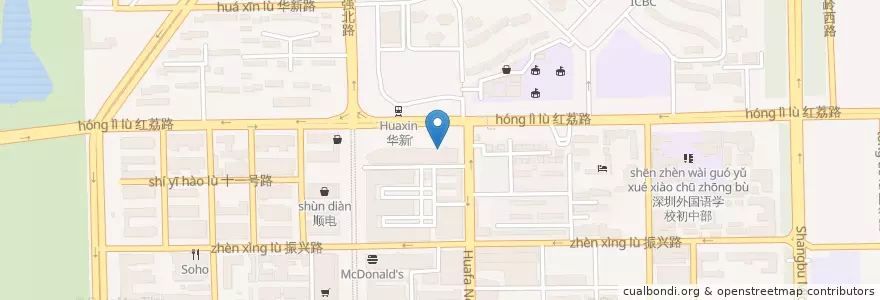 Mapa de ubicacion de 招商銀行（振華支行） en Çin, Guangdong, Shenzhen, 福田区.