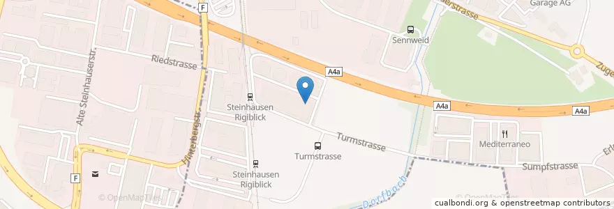 Mapa de ubicacion de ToroToro en İsviçre, Zug, Steinhausen.