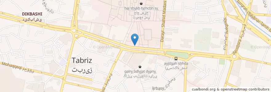Mapa de ubicacion de بانک تجارت en Iran, استان آذربایجان شرقی, شهرستان تبریز, بخش مرکزی شهرستان تبریز, Tabriz.
