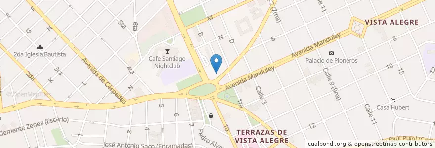 Mapa de ubicacion de Restaurante "Casa Bucanero" en 쿠바, Santiago De Cuba, Santiago De Cuba, Ciudad De Santiago De Cuba.