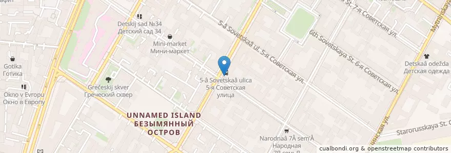 Mapa de ubicacion de Венеция en Rusland, Северо-Западный Федеральный Округ, Oblast Leningrad, Sint-Petersburg, Центральный Район.