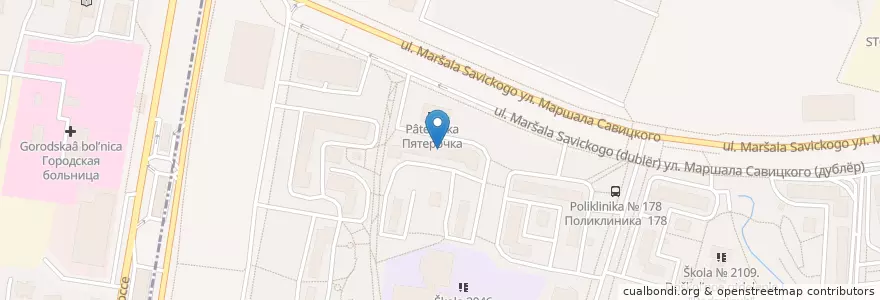 Mapa de ubicacion de ян-пицца en Russie, District Fédéral Central, Moscou, Юго-Западный Административный Округ, Район Южное Бутово.