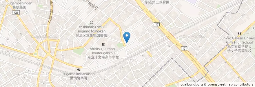 Mapa de ubicacion de 巣鴨 ときわ教会 en Jepun, 東京都, 豊島区.