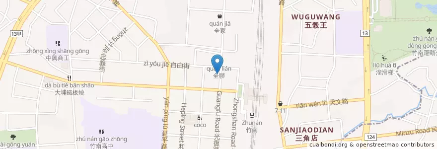 Mapa de ubicacion de 永豐商業銀行 en Taiwan, Taiwan Province, Miaoli County, Zhunan Town.