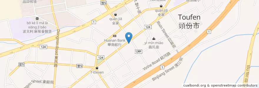 Mapa de ubicacion de 玉山商業銀行 en Taïwan, Province De Taïwan, 苗栗縣, Toufen.