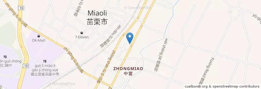 Mapa de ubicacion de 元大商業銀行 en 타이완, 타이완성, 먀오리 현, 먀오리시.