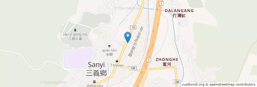 Mapa de ubicacion de 渣打國際商業銀行 en تایوان, 臺灣省, 苗栗縣, 三義鄉.