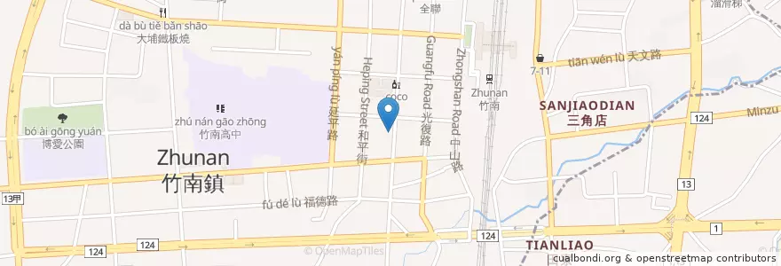 Mapa de ubicacion de 第一商業銀行 en Tayvan, 臺灣省, 苗栗縣, 竹南鎮.