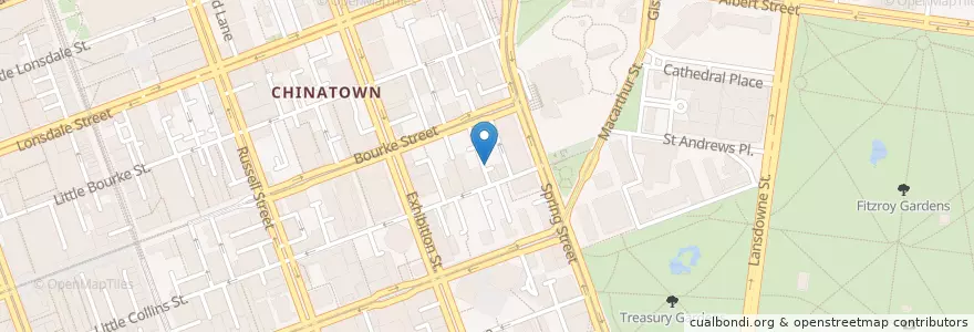 Mapa de ubicacion de Lily Blacks en Austrália, Victoria, City Of Melbourne.