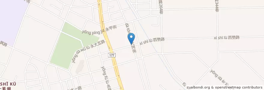 Mapa de ubicacion de 鐵木匠複合式餐廳 en Taiwán, 臺南市, 永康區.