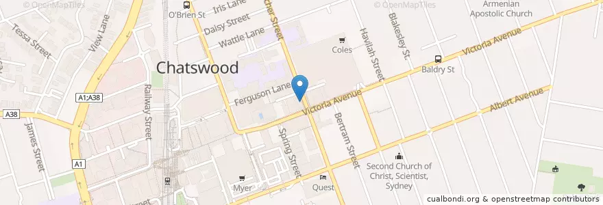 Mapa de ubicacion de Tiny Sweetie en Australië, Nieuw-Zuid-Wales, Willoughby City Council, Sydney.