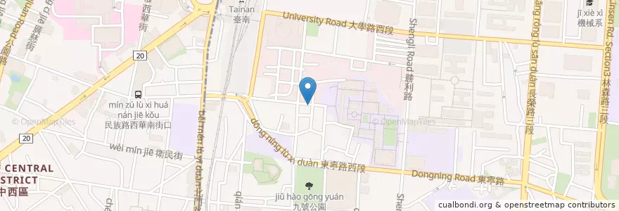 Mapa de ubicacion de 提摩希 en 台湾, 台南市, 東区.