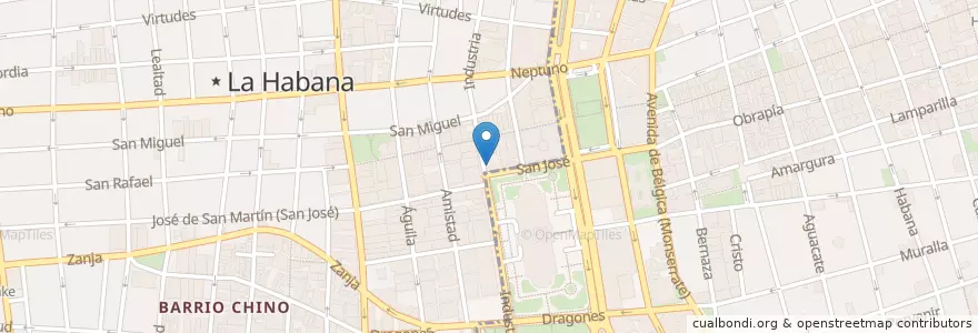Mapa de ubicacion de Teatro Campoamor en Cuba, La Habana, La Habana Vieja, Centro Habana.