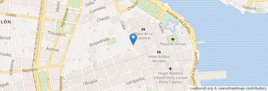 Mapa de ubicacion de Banco Popular de Ahorros (Antiguo Banco Nova Scotia) en Kuba, Havanna, La Habana Vieja.