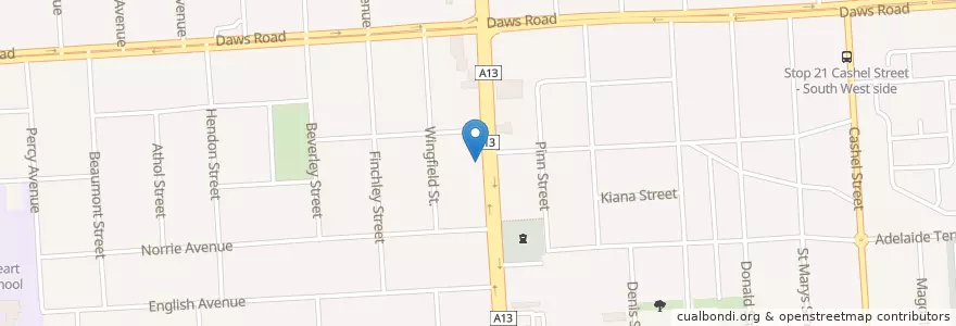 Mapa de ubicacion de Chemist Warehouse en Avustralya, South Australia, Adelaide, City Of Mitcham, City Of Marion.