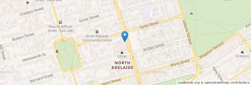 Mapa de ubicacion de Arya Indian Cuisine en Avustralya, South Australia, Adelaide, Adelaide City Council.
