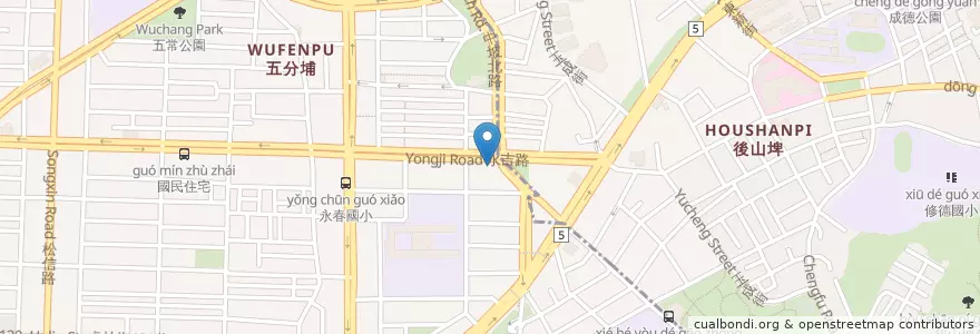 Mapa de ubicacion de 大慶麵店(信義店) en 타이완, 신베이 시, 타이베이시, 신이 구.