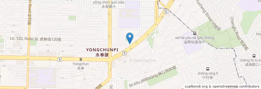 Mapa de ubicacion de モスバーガー en 台湾, 新北市, 台北市, 信義区.