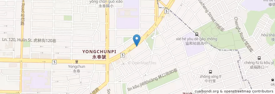 Mapa de ubicacion de 中國信託商業銀行 en 台湾, 新北市, 台北市, 信義区.