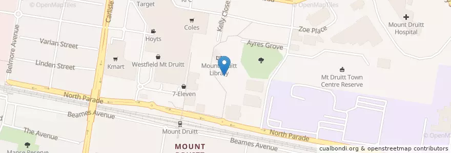 Mapa de ubicacion de Mt Druitt Medical & Dental Centre en Australia, Nueva Gales Del Sur, Sydney, Blacktown City Council.