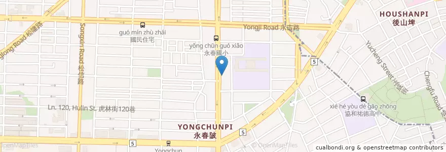 Mapa de ubicacion de 松山動物醫院 en 타이완, 신베이 시, 타이베이시, 신이 구.