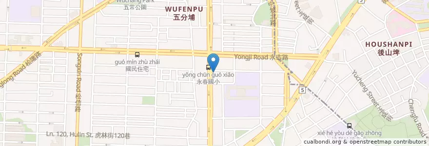 Mapa de ubicacion de 食香海鮮拉麵 en 臺灣, 新北市, 臺北市, 信義區.
