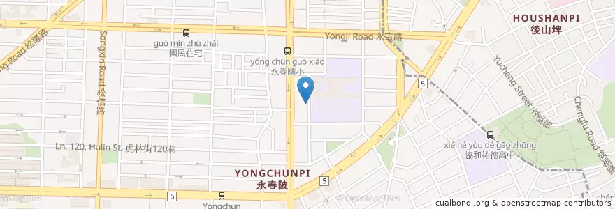 Mapa de ubicacion de 永春里里民活動中心 en Taiwan, 新北市, Taipé, 信義區.