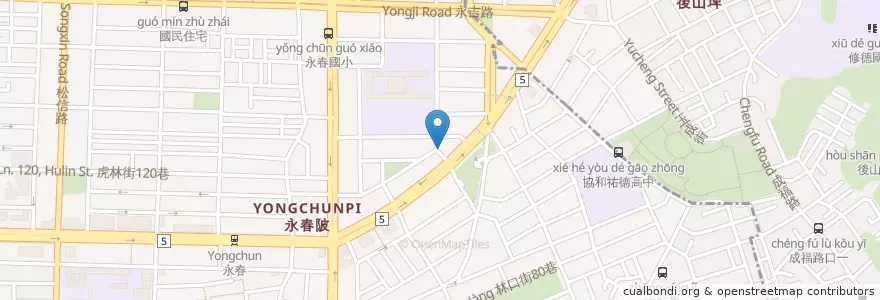 Mapa de ubicacion de 喜登早餐吧 en 臺灣, 新北市, 臺北市, 信義區.