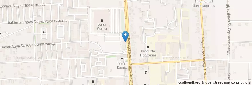 Mapa de ubicacion de Славица en Russie, District Fédéral Du Sud, Kraï De Krasnodar, Городской Округ Краснодар.