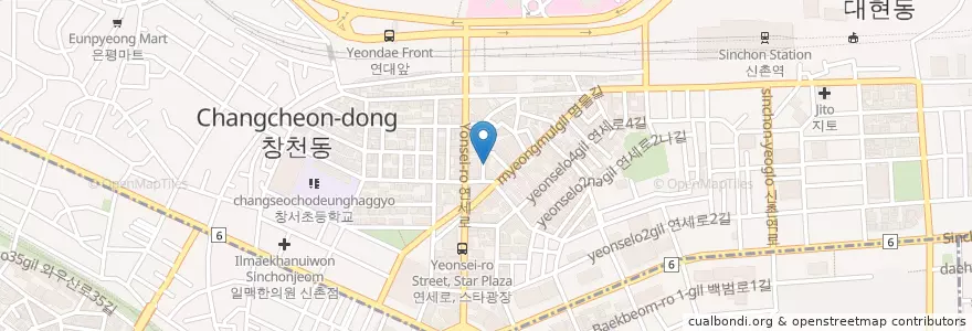 Mapa de ubicacion de 꼬숑돈까스 en Coreia Do Sul, Seul, 마포구.