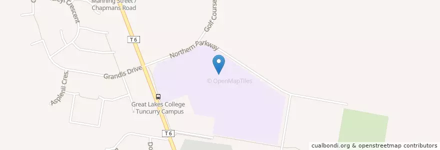 Mapa de ubicacion de Great Lakes College Senior Campus en Australia, New South Wales, Mid-Coast Council.