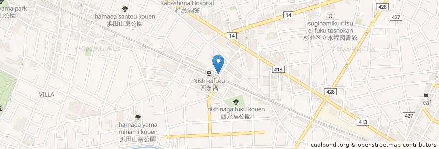 Mapa de ubicacion de 山本薬局 en اليابان, 東京都, 杉並区.