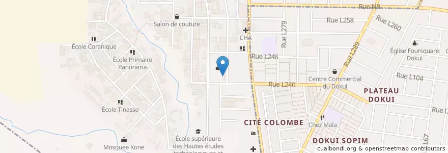 Mapa de ubicacion de Paroisse Coeur Immatriculé de Marie en Côte D'Ivoire, Abidjan, Abobo.