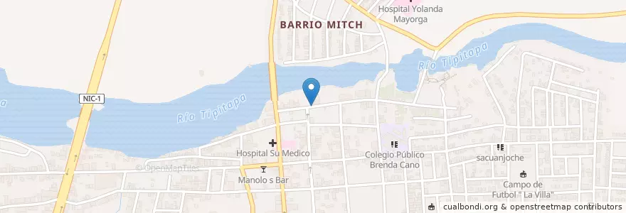 Mapa de ubicacion de Nazareno en Nicaragua, Departamento De Managua, Tipitapa (Municipio).