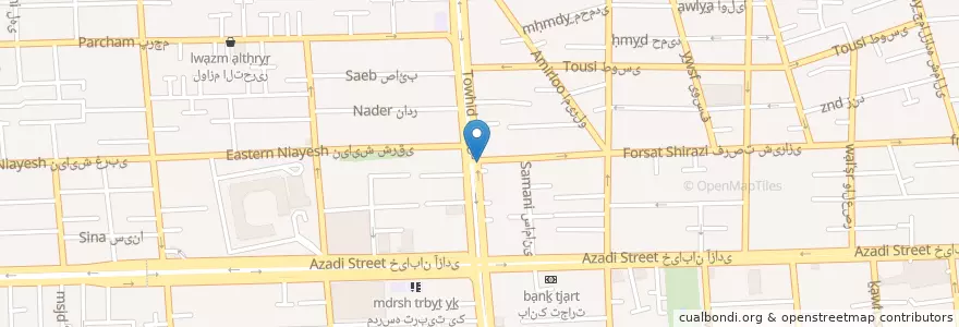 Mapa de ubicacion de دندانپزشکی اوستا en 이란, 테헤란, شهرستان تهران, 테헤란, بخش مرکزی شهرستان تهران.