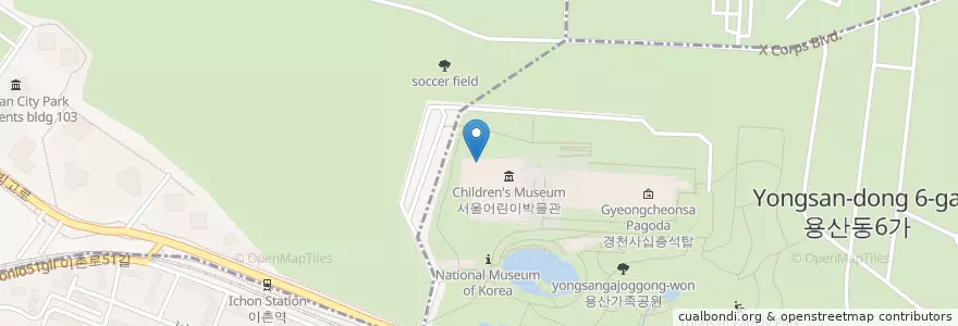 Mapa de ubicacion de 다채움 en 大韓民国, ソウル, 龍山区, 西氷庫洞.