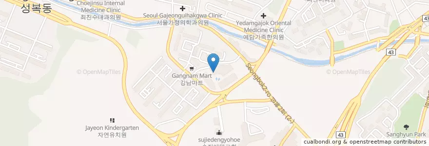 Mapa de ubicacion de 명동면옥 en 大韓民国, 京畿道, 竜仁市, 水枝区.