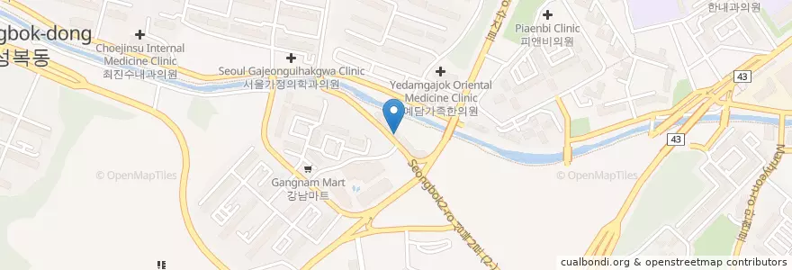 Mapa de ubicacion de 어니스트키친 en Südkorea, Gyeonggi-Do, 용인시, 수지구.