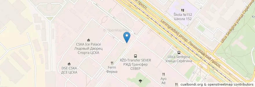 Mapa de ubicacion de Bench Cafe en 俄罗斯/俄羅斯, Центральный Федеральный Округ, Москва, Северный Административный Округ, Хорошёвский Район.