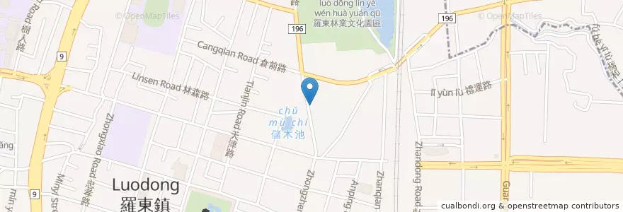 Mapa de ubicacion de 元大商業銀行 en 타이완, 타이완성, 이란 현, 뤄둥 진.