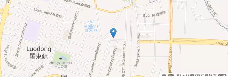 Mapa de ubicacion de 凱基商業銀行 en 타이완, 타이완성, 이란 현, 뤄둥 진.
