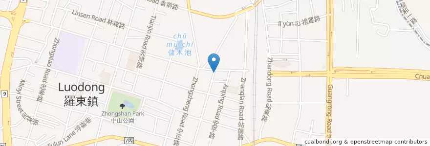 Mapa de ubicacion de 合作金庫商業銀行 en Taiwan, Provincia Di Taiwan, 宜蘭縣, 羅東鎮.