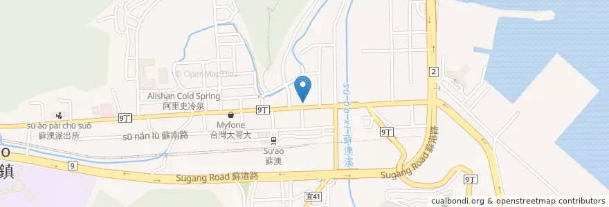 Mapa de ubicacion de 第一商業銀行 en Taiwán, Provincia De Taiwán, 宜蘭縣, Su-Ao.