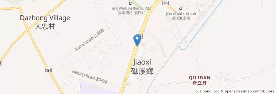 Mapa de ubicacion de 合作金庫商業銀行 en 타이완, 타이완성, 이란 현, 자오시 향.