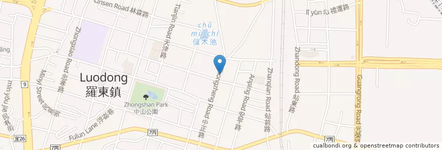 Mapa de ubicacion de 彰化商業銀行 en 臺灣, 臺灣省, 宜蘭縣, 羅東鎮.