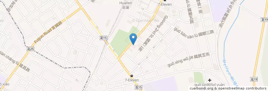 Mapa de ubicacion de 元大商業銀行 en Taiwan, Taiwan, Landkreis Hualien, Hualien.